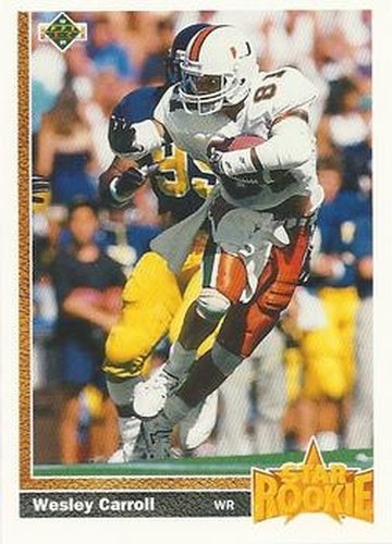 #12 Wesley Carroll - New Orleans Saints - 1991 Upper Deck Football
