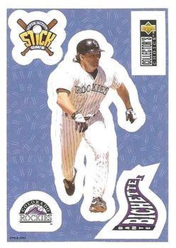 #12 Dante Bichette - Colorado Rockies - 1997 Collector's Choice Baseball - Stick'Ums