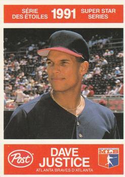 #12 Dave Justice - Atlanta Braves - 1991 Post Canada Super Star Series Baseball
