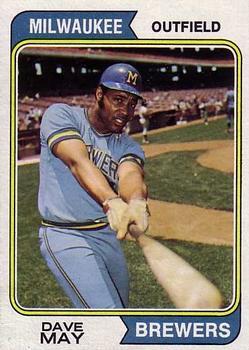 #12 Dave May - Milwaukee Brewers - 1974 Topps Baseball
