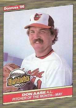 #12 Don Aase - Baltimore Orioles - 1986 Donruss Highlights Baseball