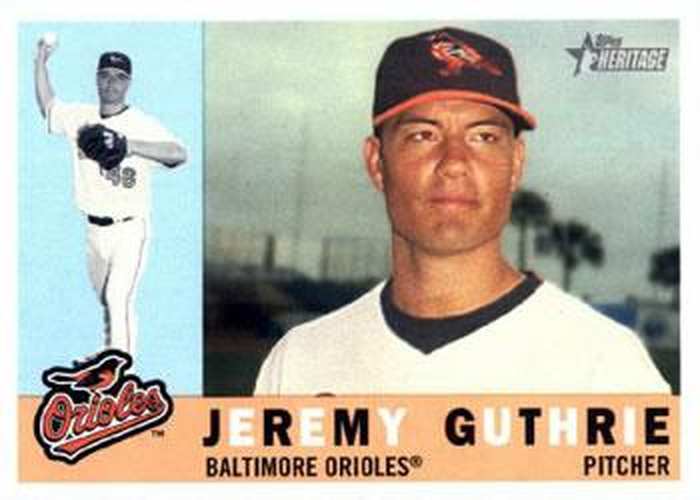 #12 Jeremy Guthrie - Baltimore Orioles - 2009 Topps Heritage Baseball