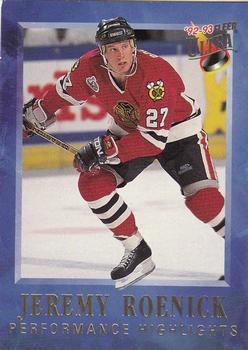 #12 Jeremy Roenick - Chicago Blackhawks - 1992-93 Ultra - Jeremy Roenick Performance Highlights Hockey