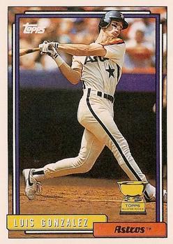 #12 Luis Gonzalez - Houston Astros - 1992 Topps Baseball