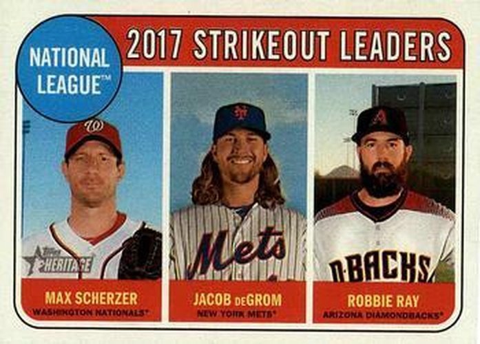 #12 Robbie Ray / Max Scherzer / Jacob deGrom - Arizona Diamondbacks / Washington Nationals / New York Mets - 2018 Topps Heritage Baseball