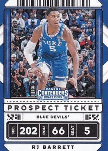 #12b RJ Barrett - Duke Blue Devils - 2020 Panini Contenders Draft Picks Basketball