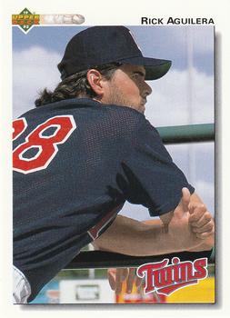#130 Rick Aguilera - Minnesota Twins - 1992 Upper Deck Baseball