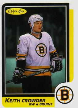 #130 Keith Crowder - Boston Bruins - 1986-87 O-Pee-Chee Hockey