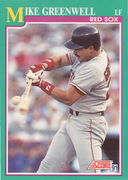 #130 Mike Greenwell - Boston Red Sox - 1991 Score Baseball