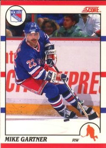 #130 Mike Gartner - New York Rangers - 1990-91 Score Canadian Hockey