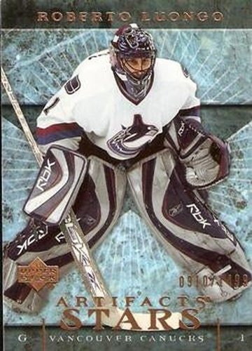 #130 Roberto Luongo - Vancouver Canucks - 2007-08 Upper Deck Artifacts Hockey