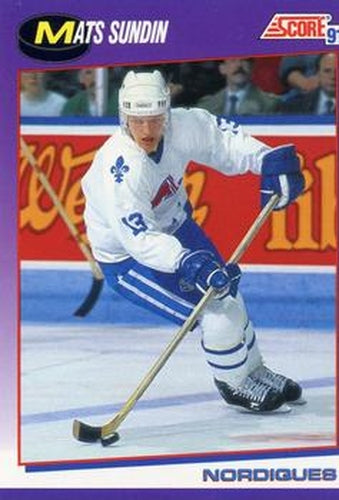 #130 Mats Sundin - Quebec Nordiques - 1991-92 Score American Hockey