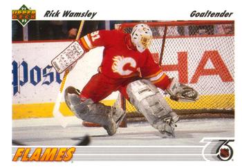 #130 Rick Wamsley - Calgary Flames - 1991-92 Upper Deck Hockey