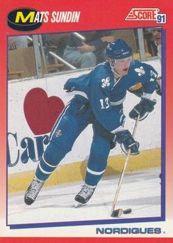 #130 Mats Sundin - Quebec Nordiques - 1991-92 Score Canadian Bilingual Hockey