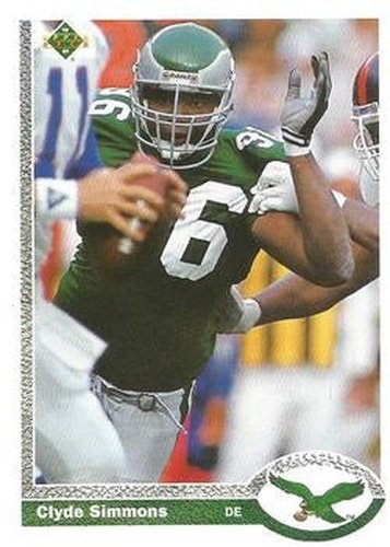 #130 Clyde Simmons - Philadelphia Eagles - 1991 Upper Deck Football