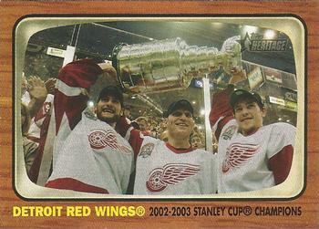 #130 Stanley Cup Champions - Detroit Red Wings - 2002-03 Topps Heritage Hockey
