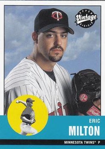 #130 Eric Milton - Minnesota Twins - 2001 Upper Deck Vintage Baseball