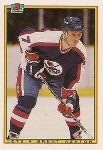 #130 Brent Ashton - Winnipeg Jets - 1990-91 Bowman Hockey