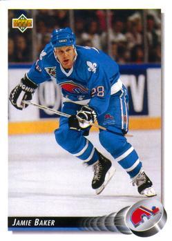 #130 Jamie Baker - Quebec Nordiques - 1992-93 Upper Deck Hockey