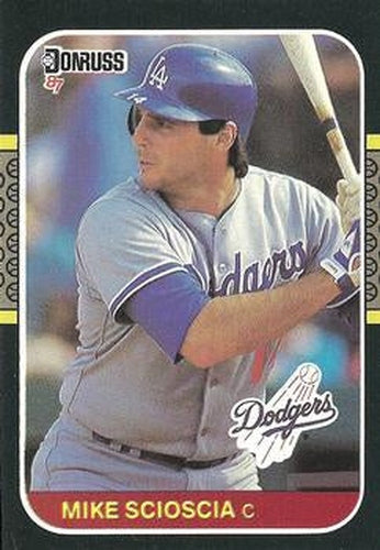 #130 Mike Scioscia - Los Angeles Dodgers - 1987 Donruss Baseball