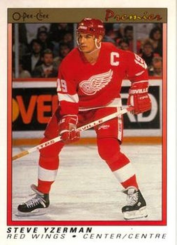 #130 Steve Yzerman - Detroit Red Wings - 1990-91 O-Pee-Chee Premier Hockey