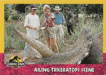 #131 Ailing Triceratops Scene - 1993 Topps Jurassic Park