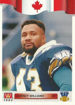 #131 Quency Williams - Winnipeg Blue Bombers - 1992 All World CFL Football