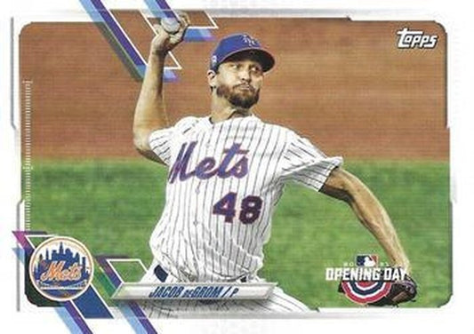 #131 Jacob deGrom - New York Mets - 2021 Topps Opening Day Baseball
