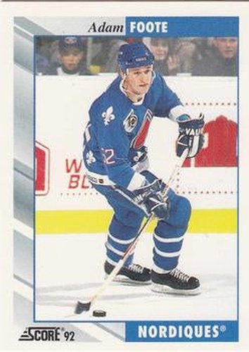 #131 Adam Foote - Quebec Nordiques - 1992-93 Score USA Hockey