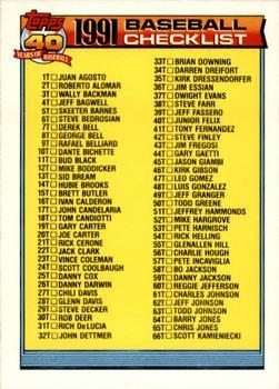 #132T Checklist: 1T-132T - 1991 Topps Traded Baseball