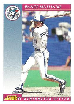 #132 Rance Mulliniks - Toronto Blue Jays - 1992 Score Baseball