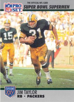 #132 Jim Taylor - Green Bay Packers - 1990-91 Pro Set Super Bowl XXV Silver Anniversary Football