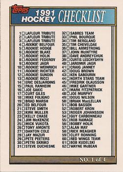#132 Checklist 1 - 1991-92 Topps Hockey