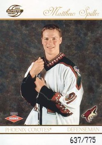 #132 Matthew Spiller - Phoenix Coyotes - 2003-04 Pacific Supreme Hockey