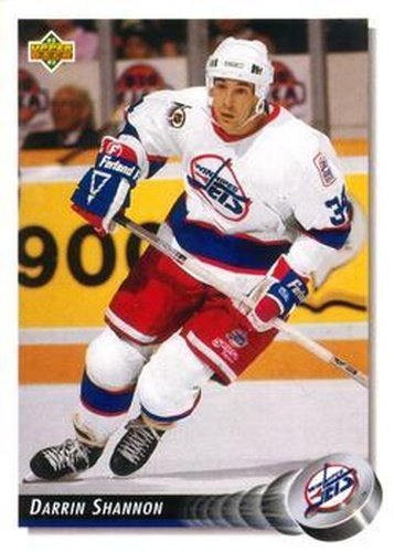 #132 Darrin Shannon - Winnipeg Jets - 1992-93 Upper Deck Hockey