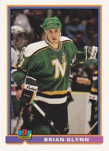 #132 Brian Glynn - Minnesota North Stars - 1991-92 Bowman Hockey