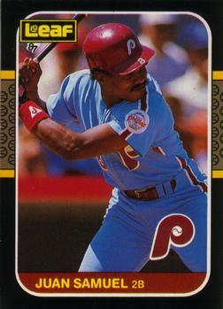 #132 Juan Samuel - Philadelphia Phillies - 1987 Leaf Baseball