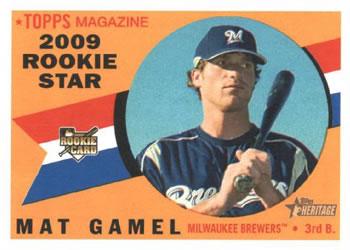 #132 Mat Gamel - Milwaukee Brewers - 2009 Topps Heritage Baseball