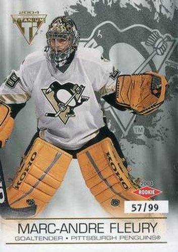 #132 Marc-Andre Fleury - Pittsburgh Penguins - 2003-04 Pacific Private Stock Titanium Hockey