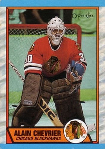 #132 Alain Chevrier - Chicago Blackhawks - 1989-90 O-Pee-Chee Hockey