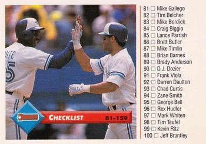 #132 Checklist: 81-159 - Toronto Blue Jays - 1993 Donruss Baseball