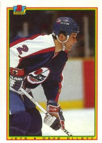#132 Dave Ellett - Winnipeg Jets - 1990-91 Bowman Hockey