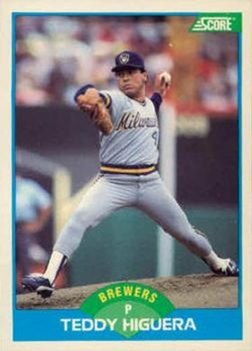 #132 Teddy Higuera - Milwaukee Brewers - 1989 Score Baseball