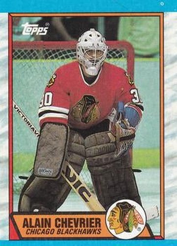 #132 Alain Chevrier - Chicago Blackhawks - 1989-90 Topps Hockey