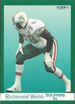 #133 Richmond Webb - Miami Dolphins - 1991 Fleer Football