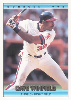 #133 Dave Winfield - California Angels - 1992 Donruss Baseball