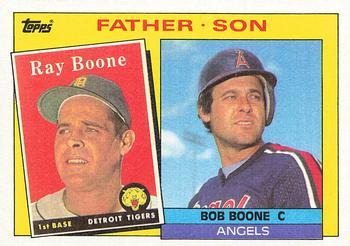 #133 Ray Boone / Bob Boone F&S - Detroit Tigers / California Angels - 1985 Topps Baseball