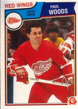 #133 Paul Woods - Detroit Red Wings - 1983-84 O-Pee-Chee Hockey