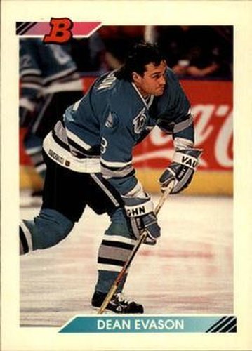 #133 Dean Evason - San Jose Sharks - 1992-93 Bowman Hockey