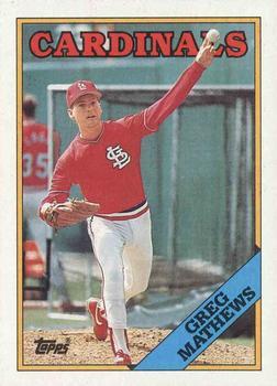 #133 Greg Mathews - St. Louis Cardinals - 1988 Topps Baseball